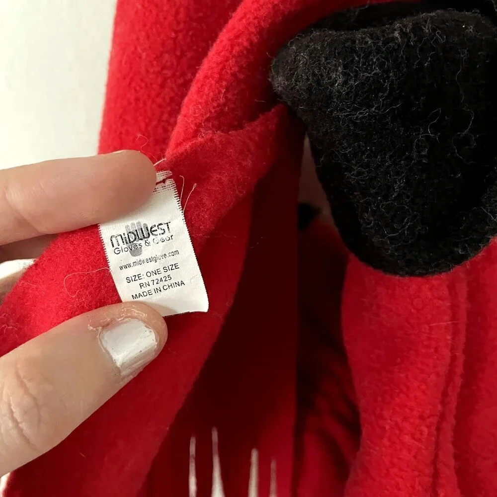 Thinsulate red black scarf mittens warm comfortable fleece one‎ size